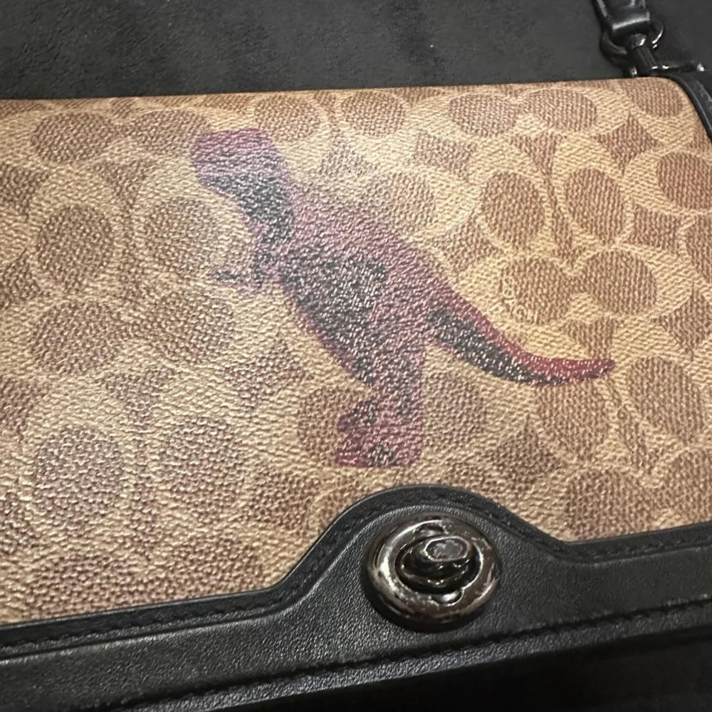 Coach Rexy Dino limited edition Beige & Black Signature Canvas Crossbody Bag - Picture 11 of 12